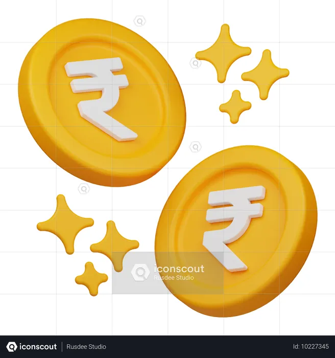 Rupee Coins  3D Icon