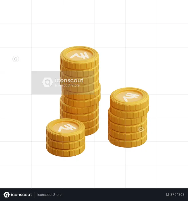 Rupee Coins  3D Illustration