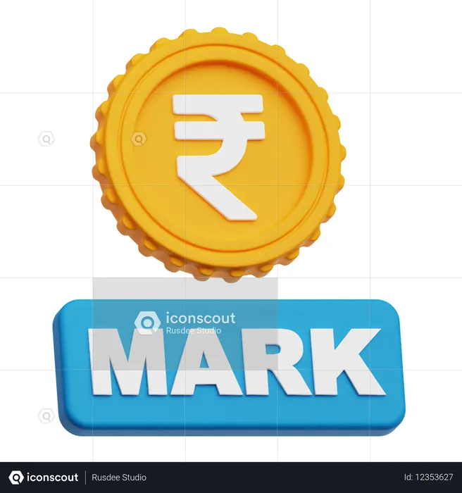 Rupee Mark  3D Icon