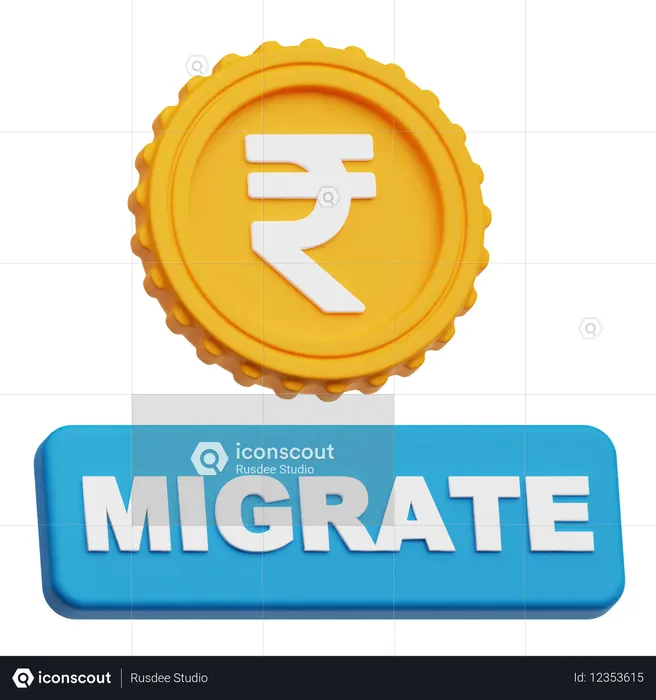 Rupee Migrate  3D Icon
