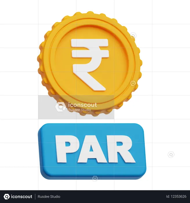 Rupee Par  3D Icon
