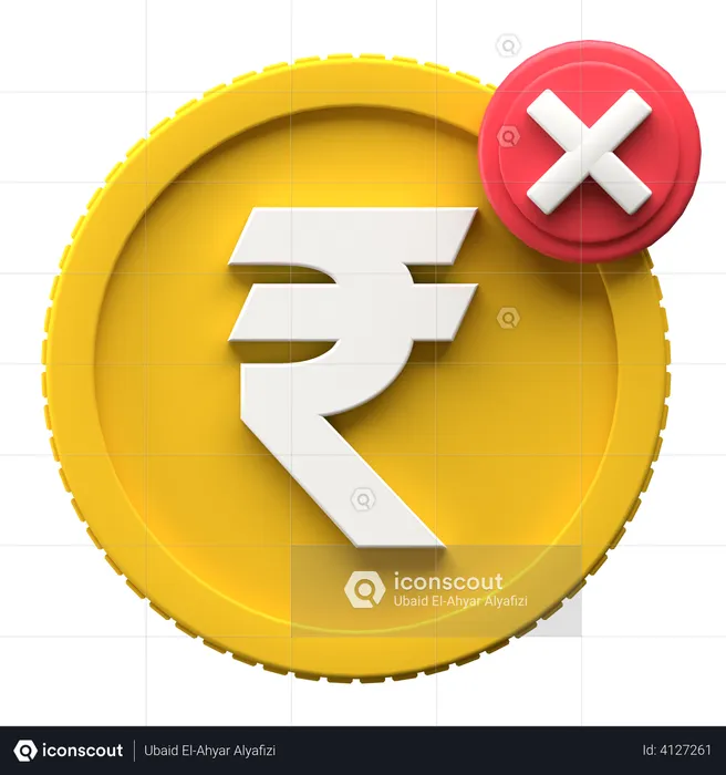Rupee Remove  3D Icon