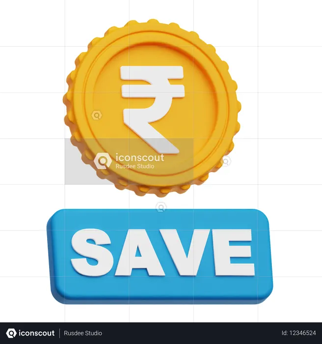 Rupee Save  3D Icon