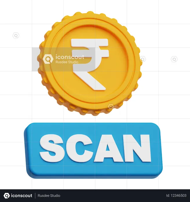 Rupee Scan  3D Icon
