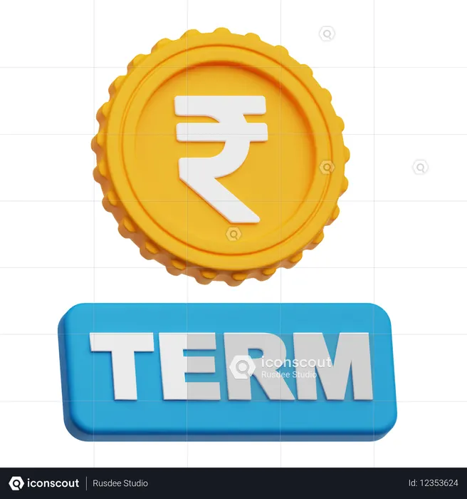 Rupee Term  3D Icon