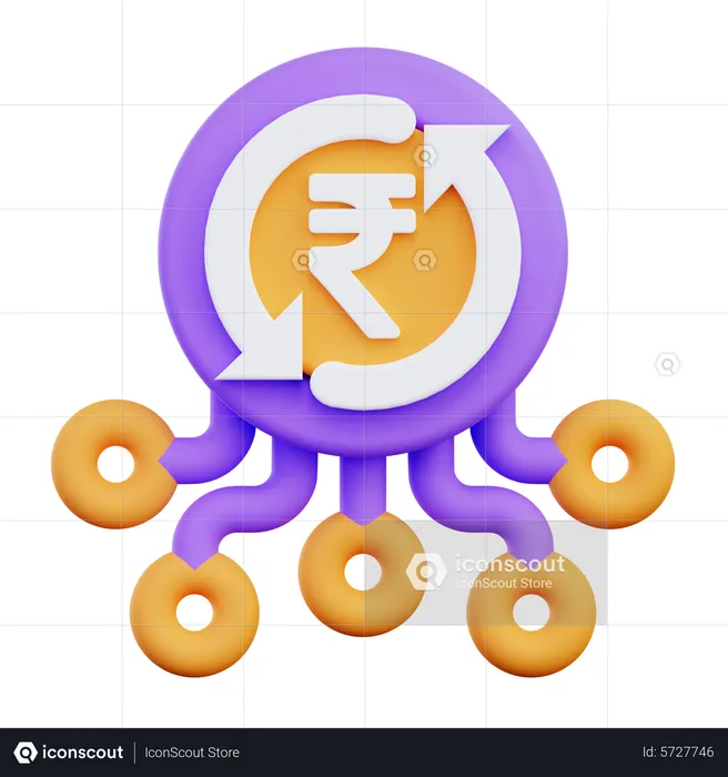 Rupee Transaction  3D Icon