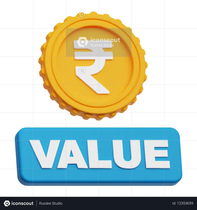 Rupee Value  3D Icon