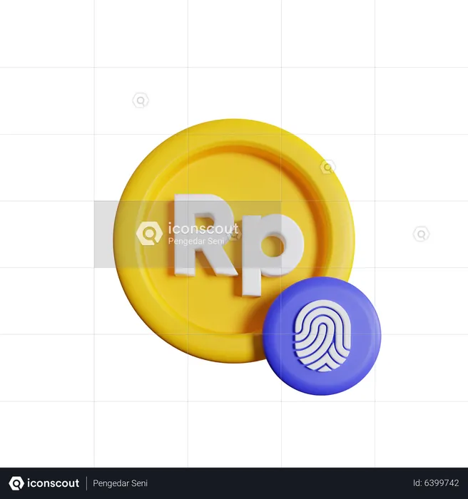 Seguridad rupia  3D Icon