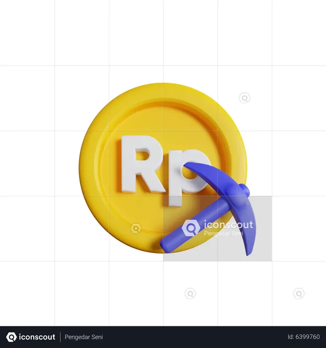 Rupiah-Bergbau  3D Icon