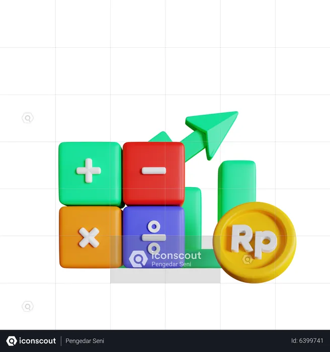 Rupiah Calculation  3D Icon