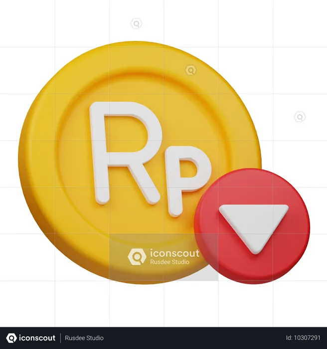 ルピア硬貨下落  3D Icon