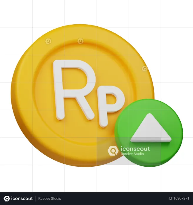Rupiah Coin Up  3D Icon