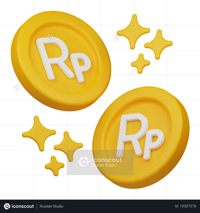 ルピア硬貨  3D Icon