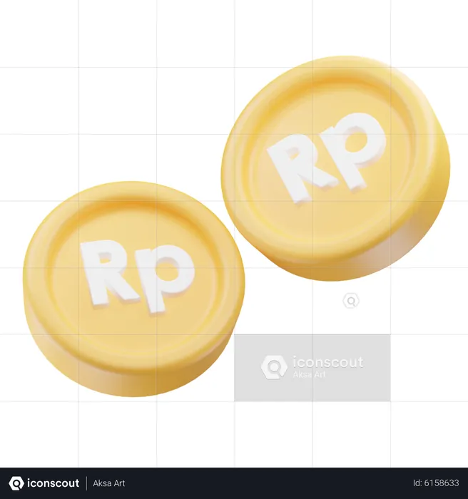 Rupiah Coins  3D Icon