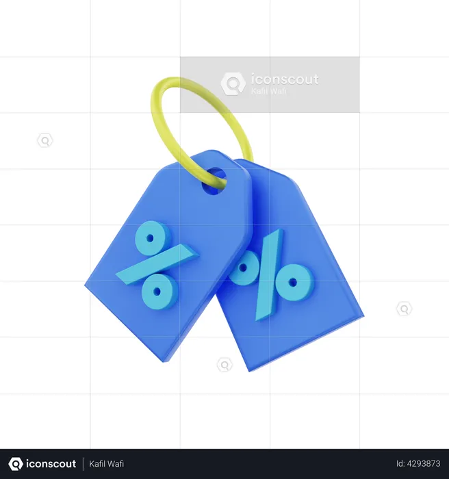 Rupiah discount tag  3D Illustration