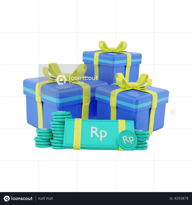 Rupiah Geldgeschenkbox  3D Illustration