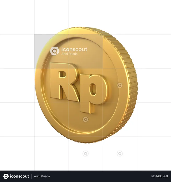 Rupiah Gold Coin  3D Icon