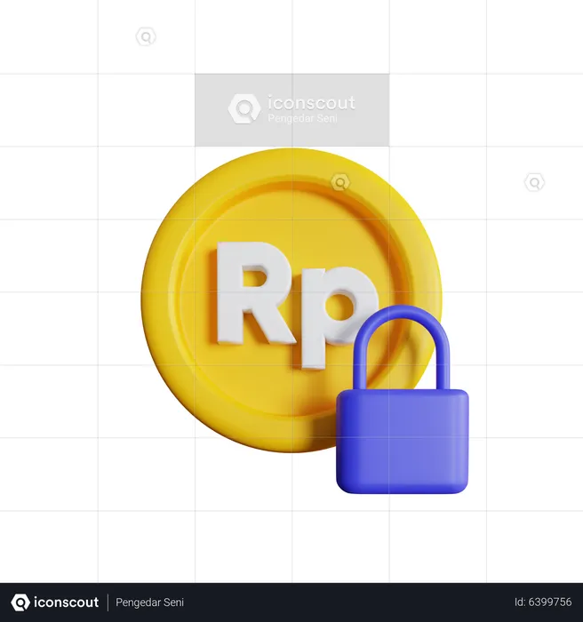 Rupiah Lock  3D Icon