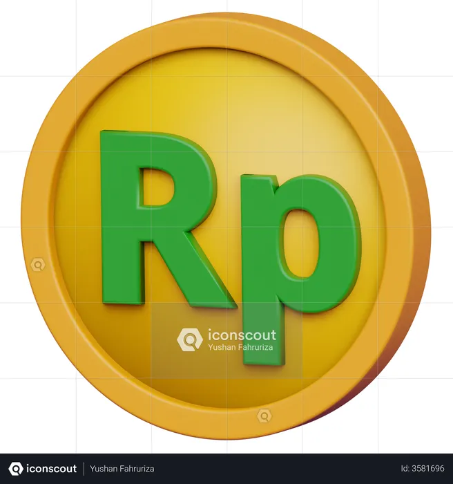 Rupiah-Münze  3D Icon