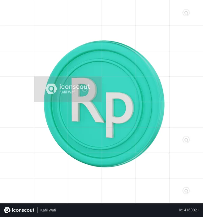 Rupiah-Münze  3D Illustration