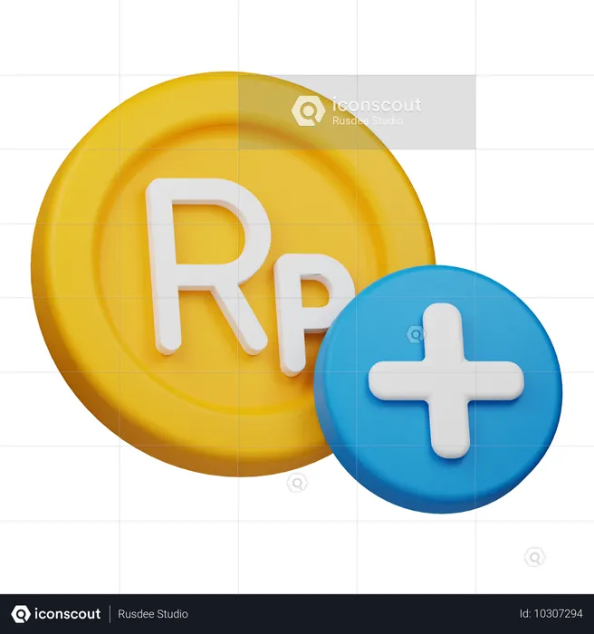 Rupiah-Münze hinzufügen  3D Icon