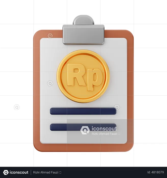 Rupiah Report  3D Icon