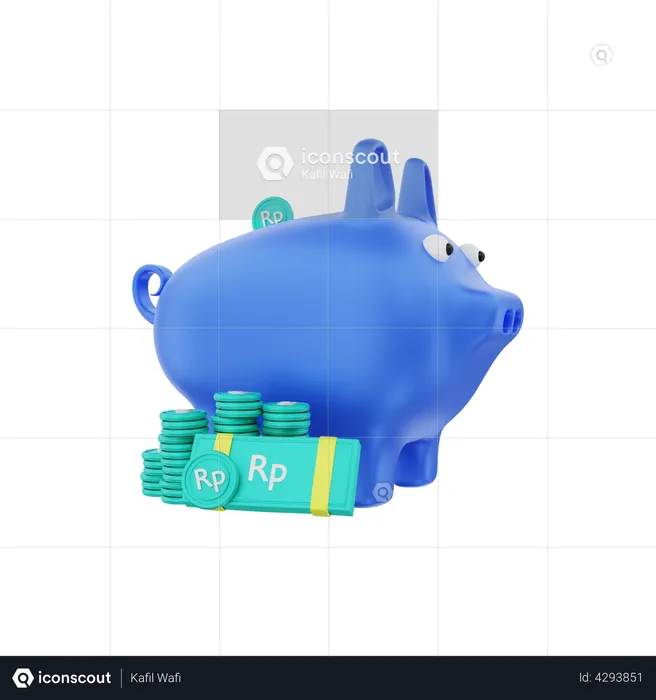 Rupiah savings  3D Illustration