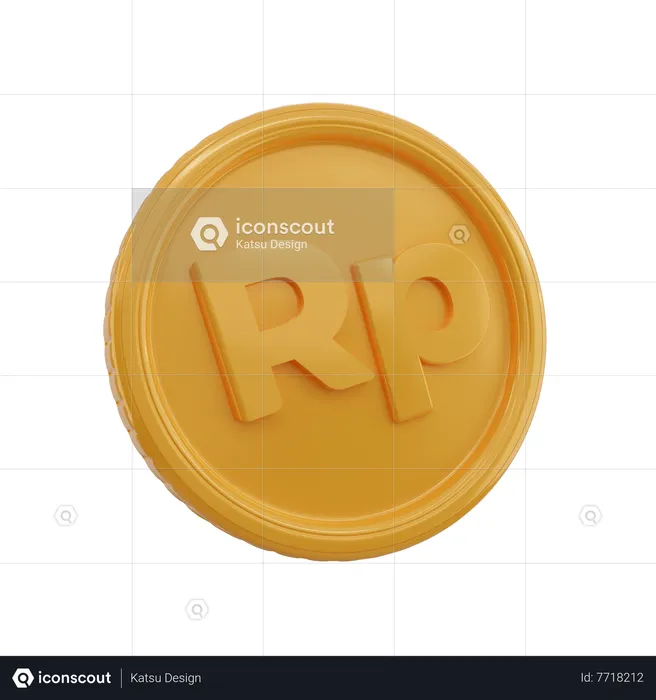 Rupiah Symbol Coin  3D Icon