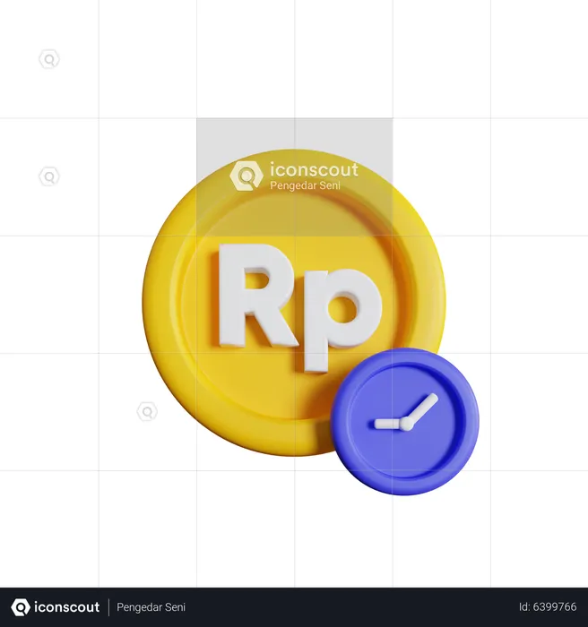 Rupiah Timer  3D Icon