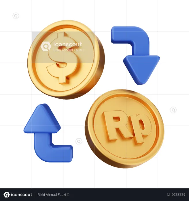 Rupiah To Dollar Exchange  3D Icon