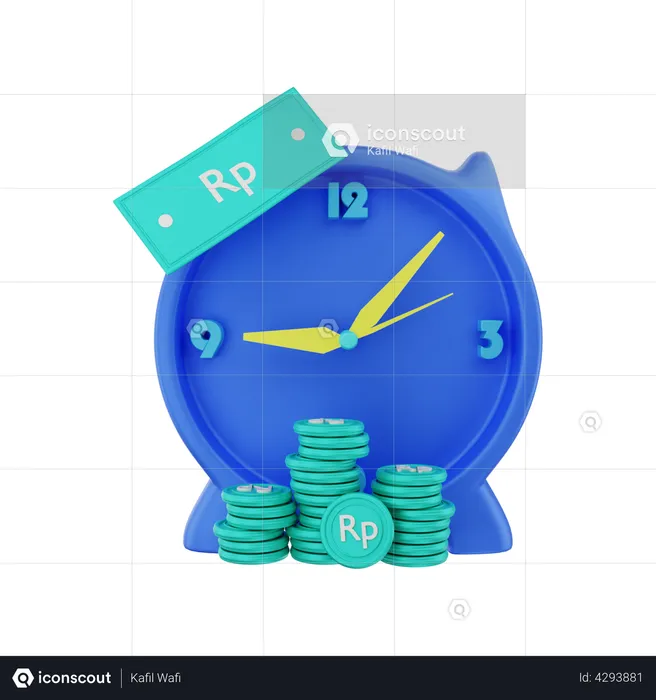 Rupiah trading time  3D Illustration