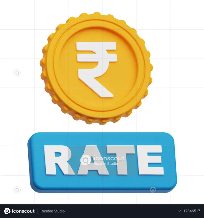 Rupienkurs  3D Icon