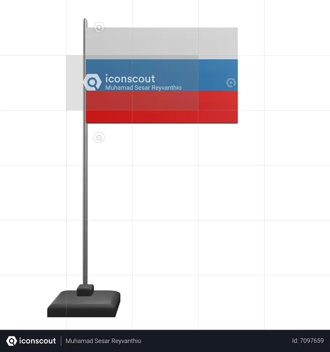 Rusia Flag  3D Icon