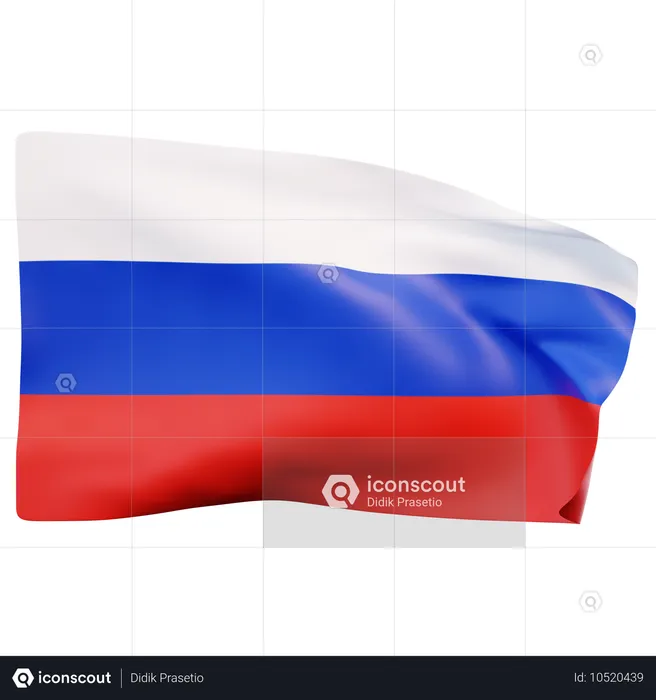 Bandeira da Rússia Flag 3D Icon