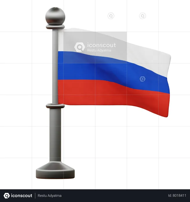 Russia Flag Flag 3D Icon