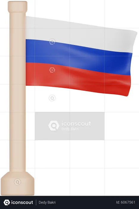 Premium PSD  A flag of russia with the national flag png