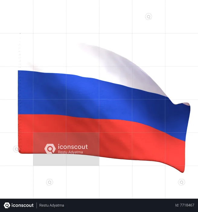 Russia Flag Flag 3D Icon