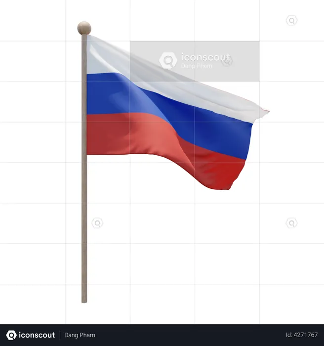 Russia Flagpole Flag 3D Flag