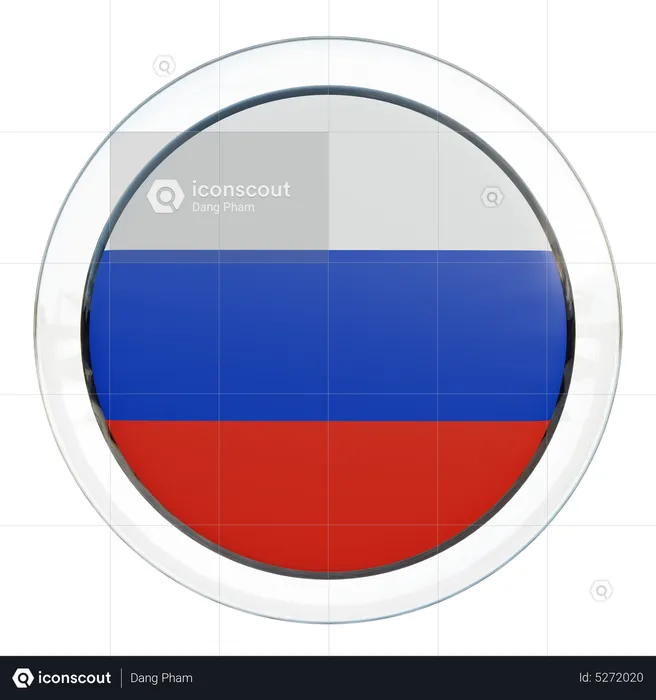 Russia Round Flag Flag 3D Icon