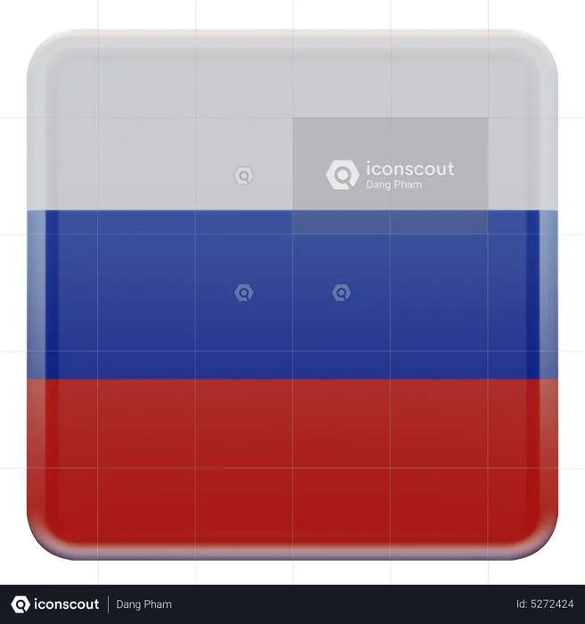 Russia Square Flag Flag 3D Icon