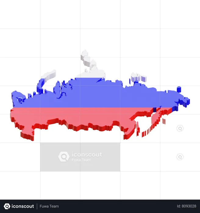 Russian Map  3D Icon