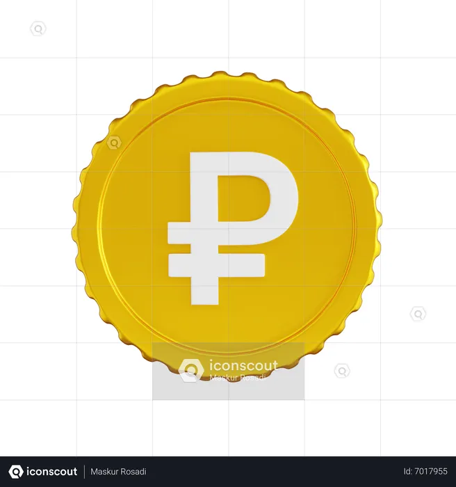 Russian Ruble Coin  3D Icon