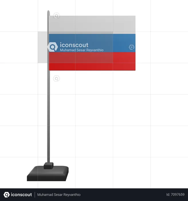 Russland-Flagge Flag 3D Icon