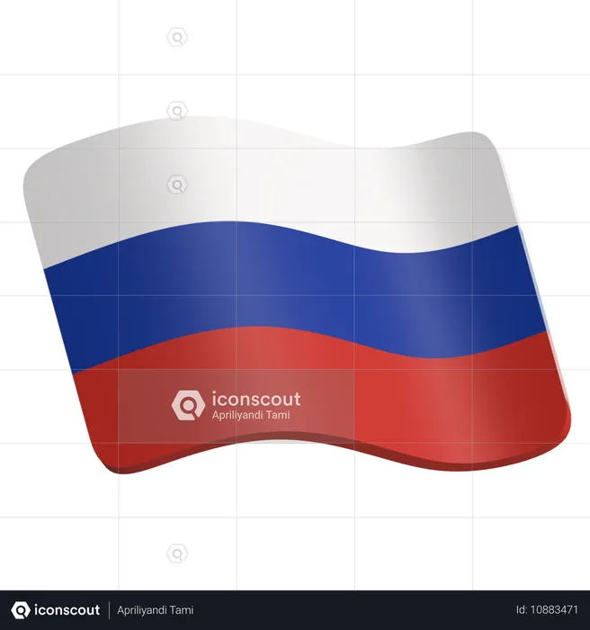 Russland Flagge  3D Icon