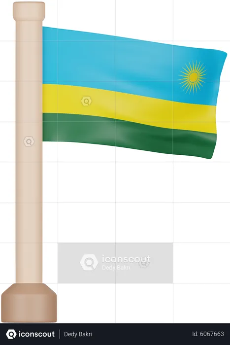 Rwanda Flag Flag 3D Icon