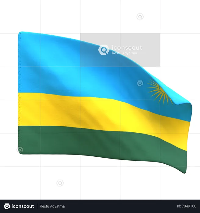 Rwanda Flag Flag 3D Icon