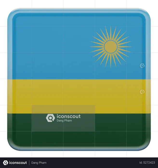 Rwanda Square Flag Flag 3D Icon