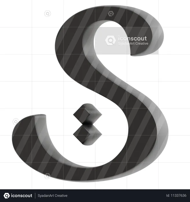 S Alphabet  3D Icon