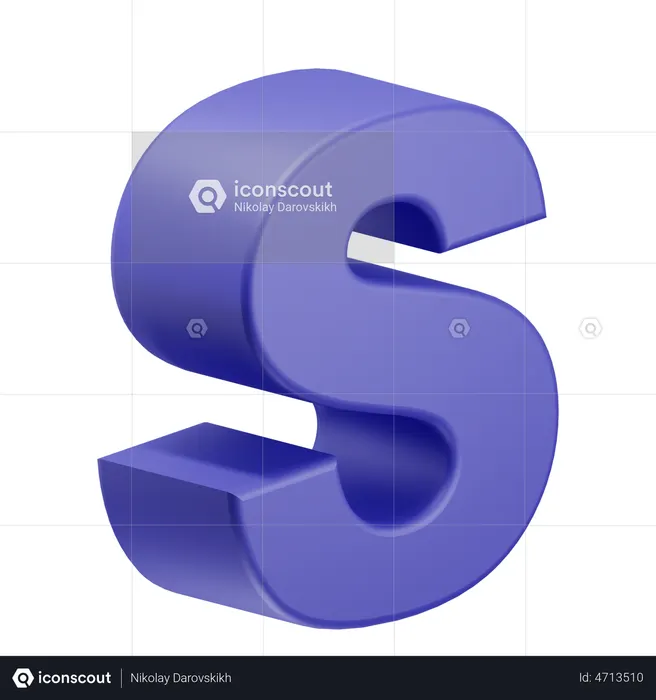 S Alphabet  3D Icon