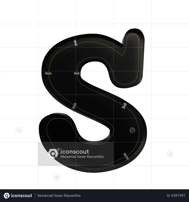 S Alphabet  3D Icon